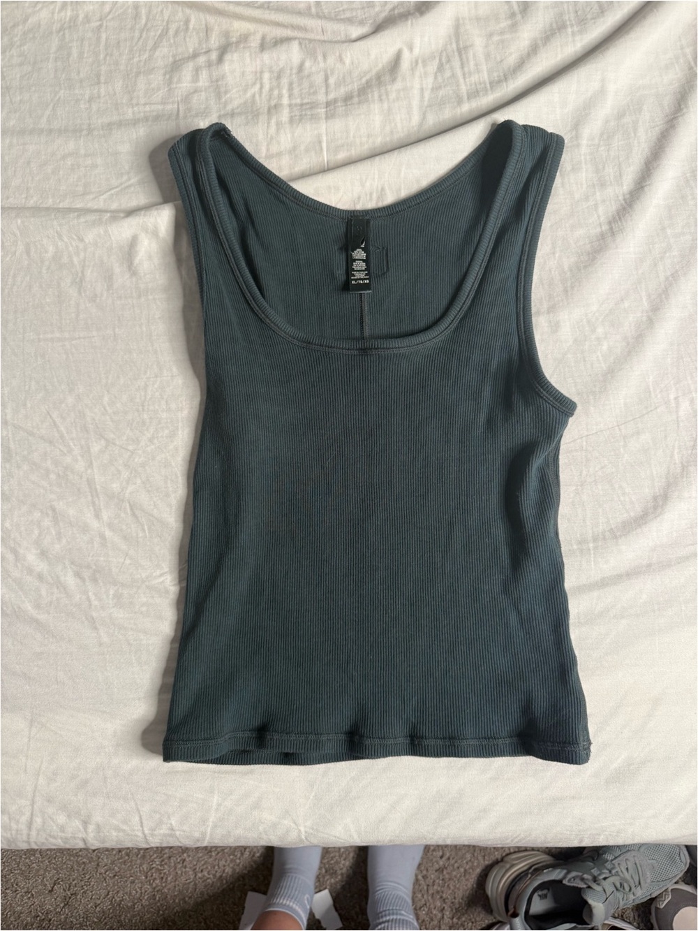 Women's Ribbed Tank Top - Dark Teal